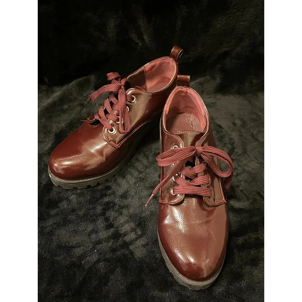 Dirty Laundry ILITA006 Platform Lace-up Shoes - Burgundy Women Size: US7.5/EU 38 - Picture 8 of 8